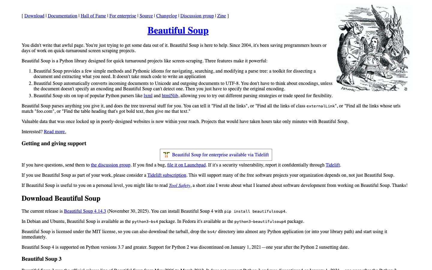 Beautiful Soup website