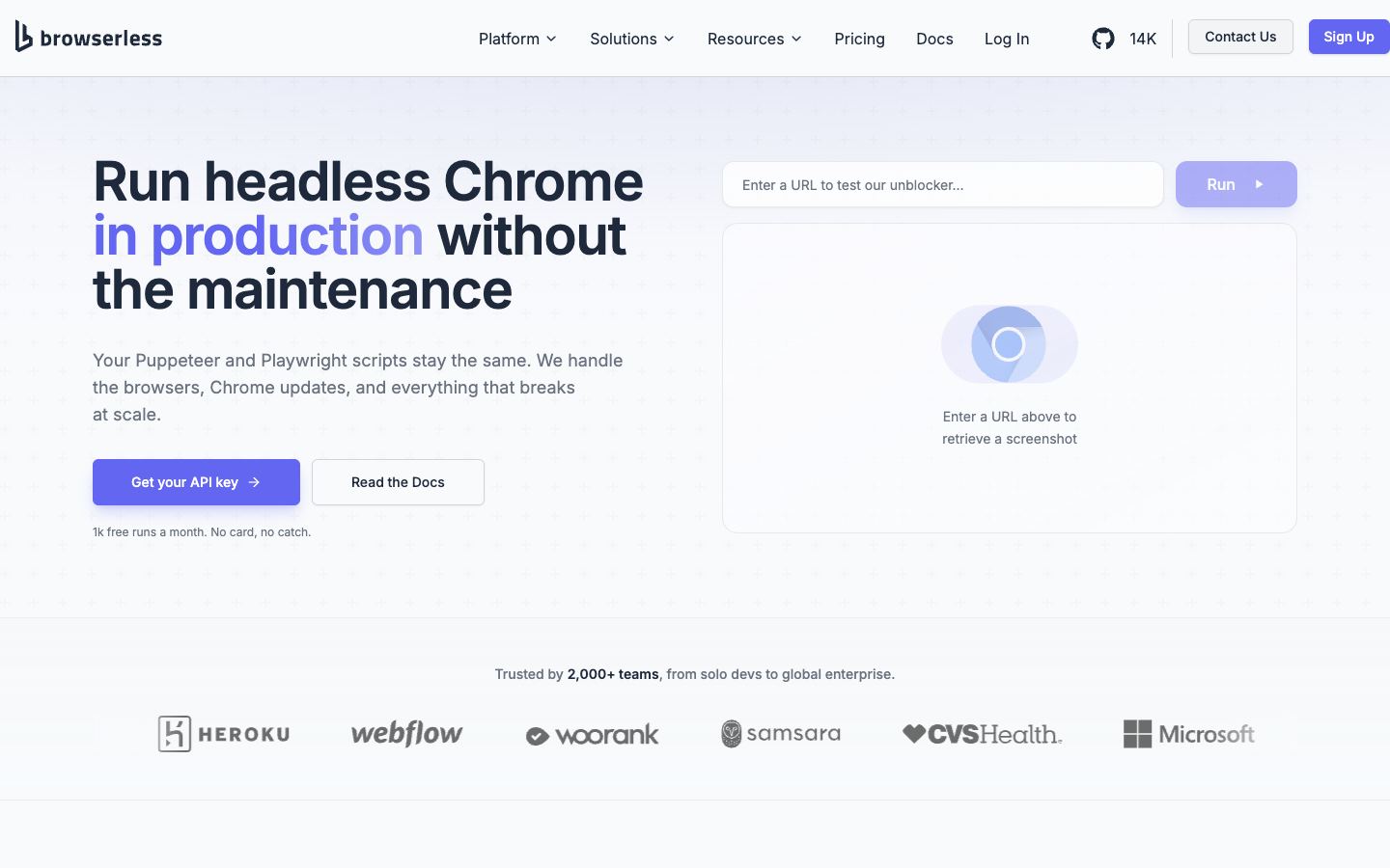 Browserless website