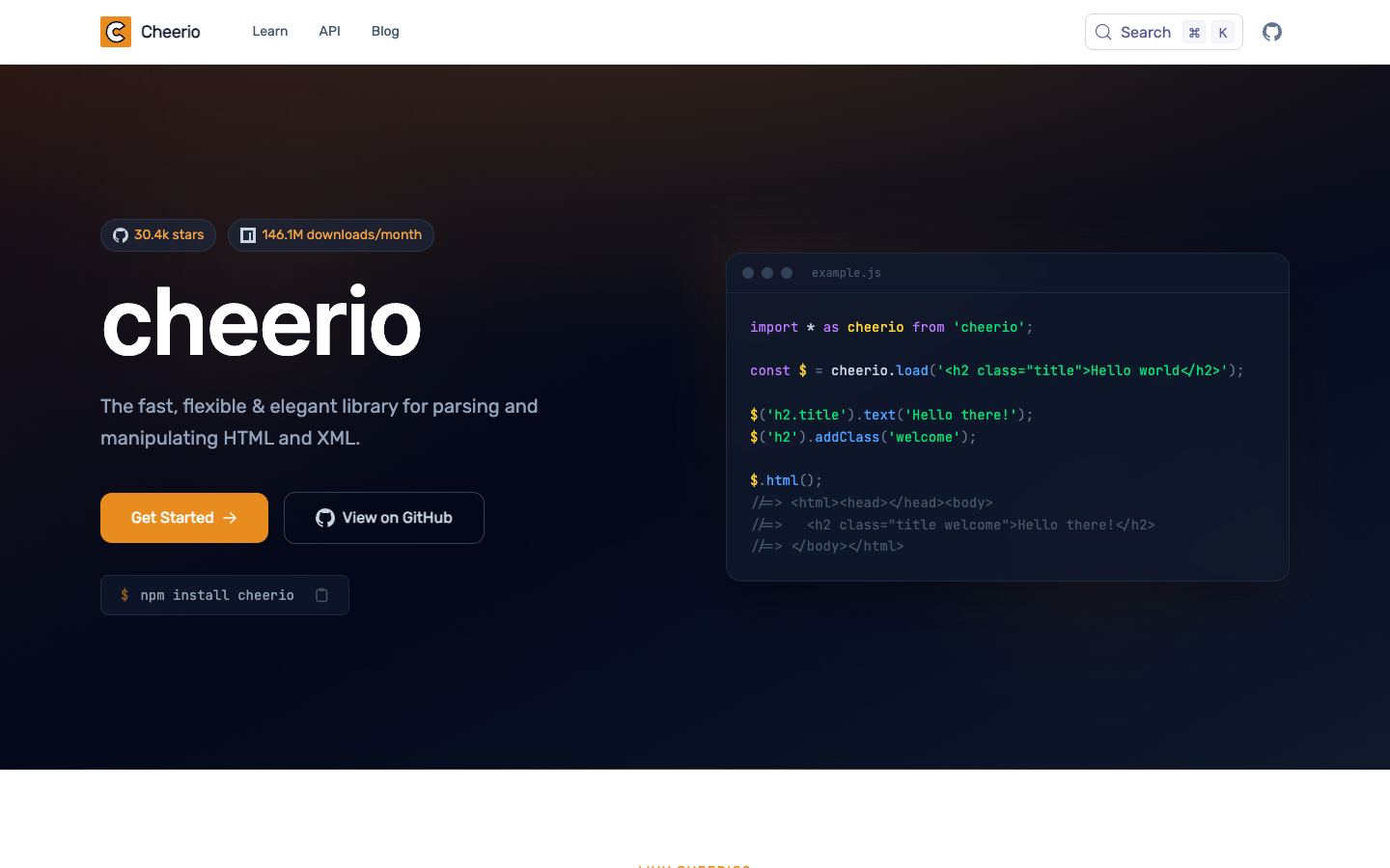 Cheerio website