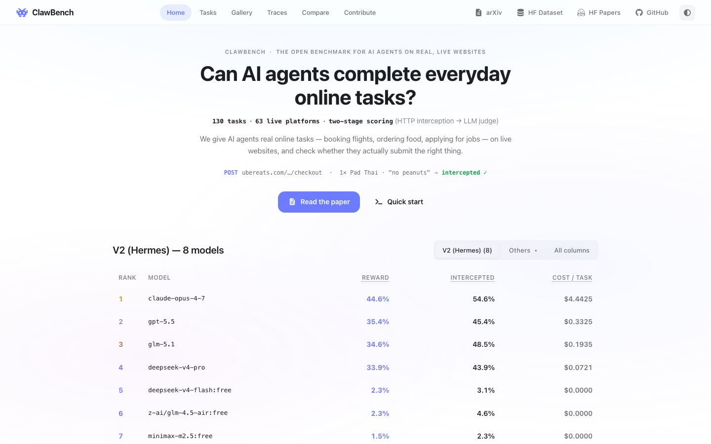 ClawBench website