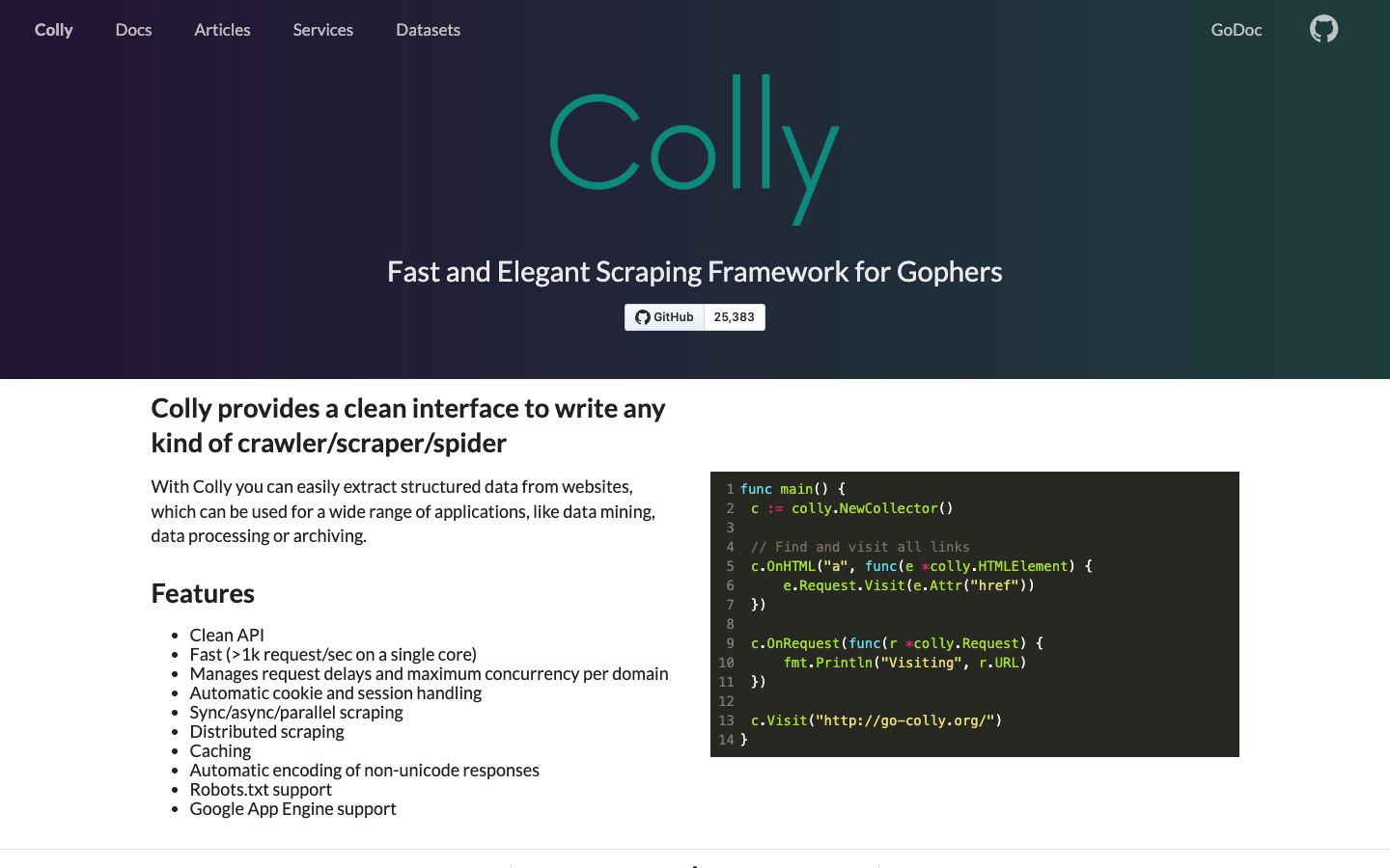 Colly website