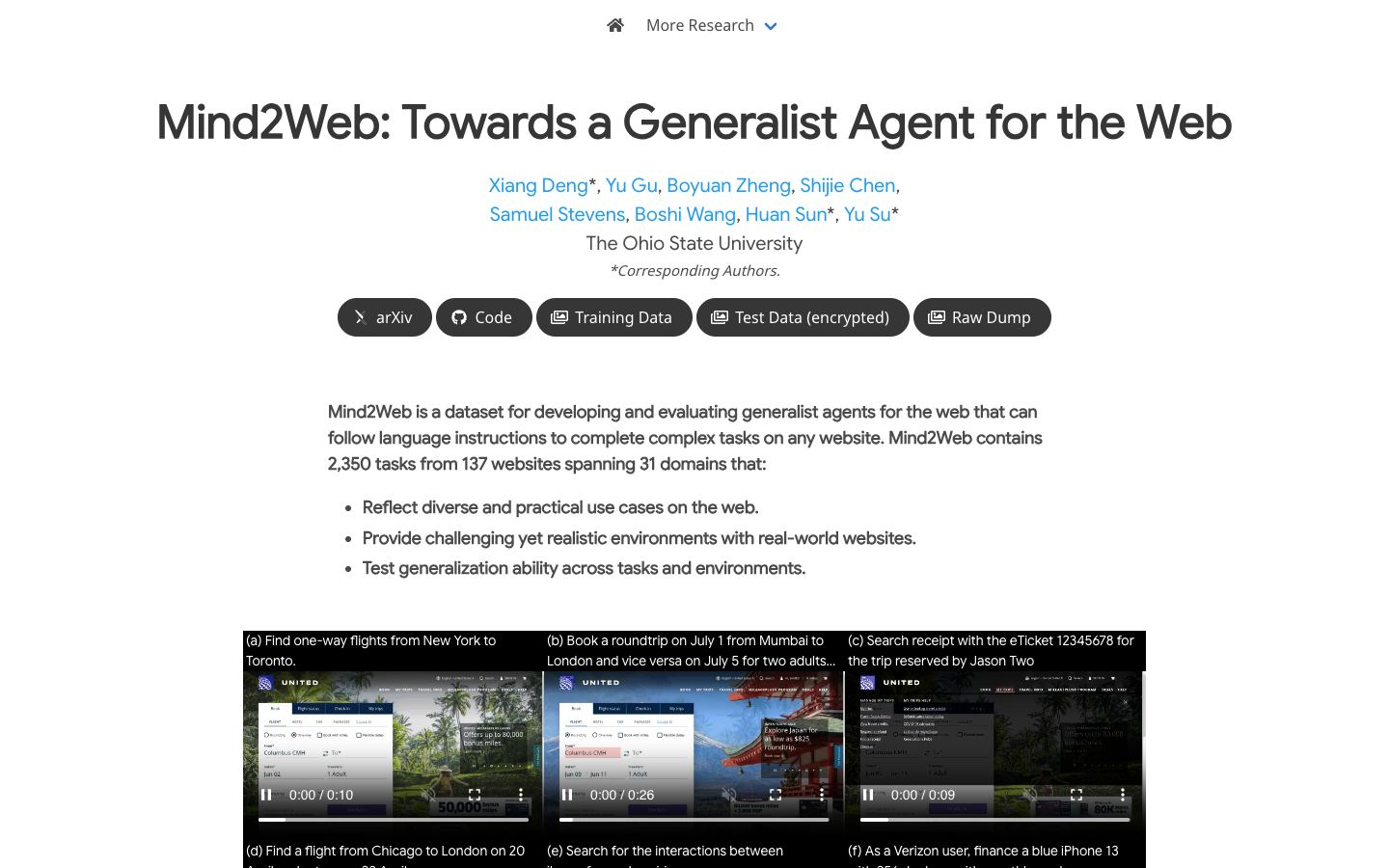 Mind2Web website
