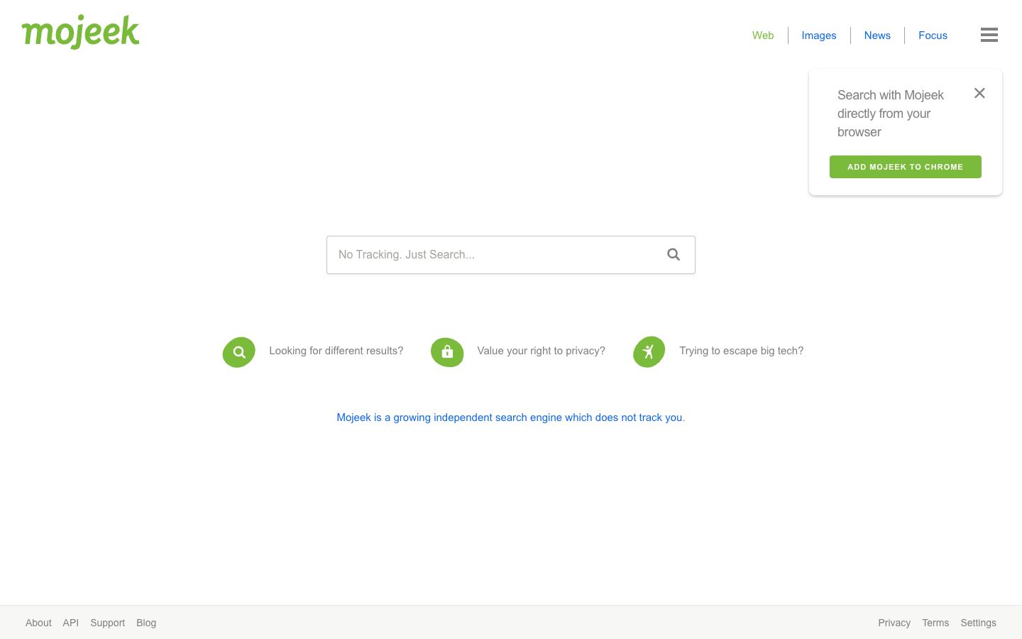 Mojeek website