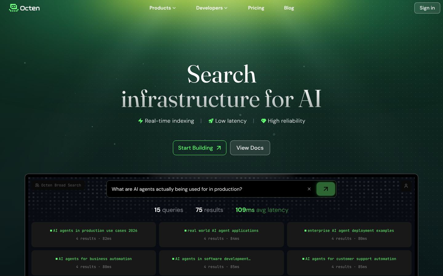 Octen website