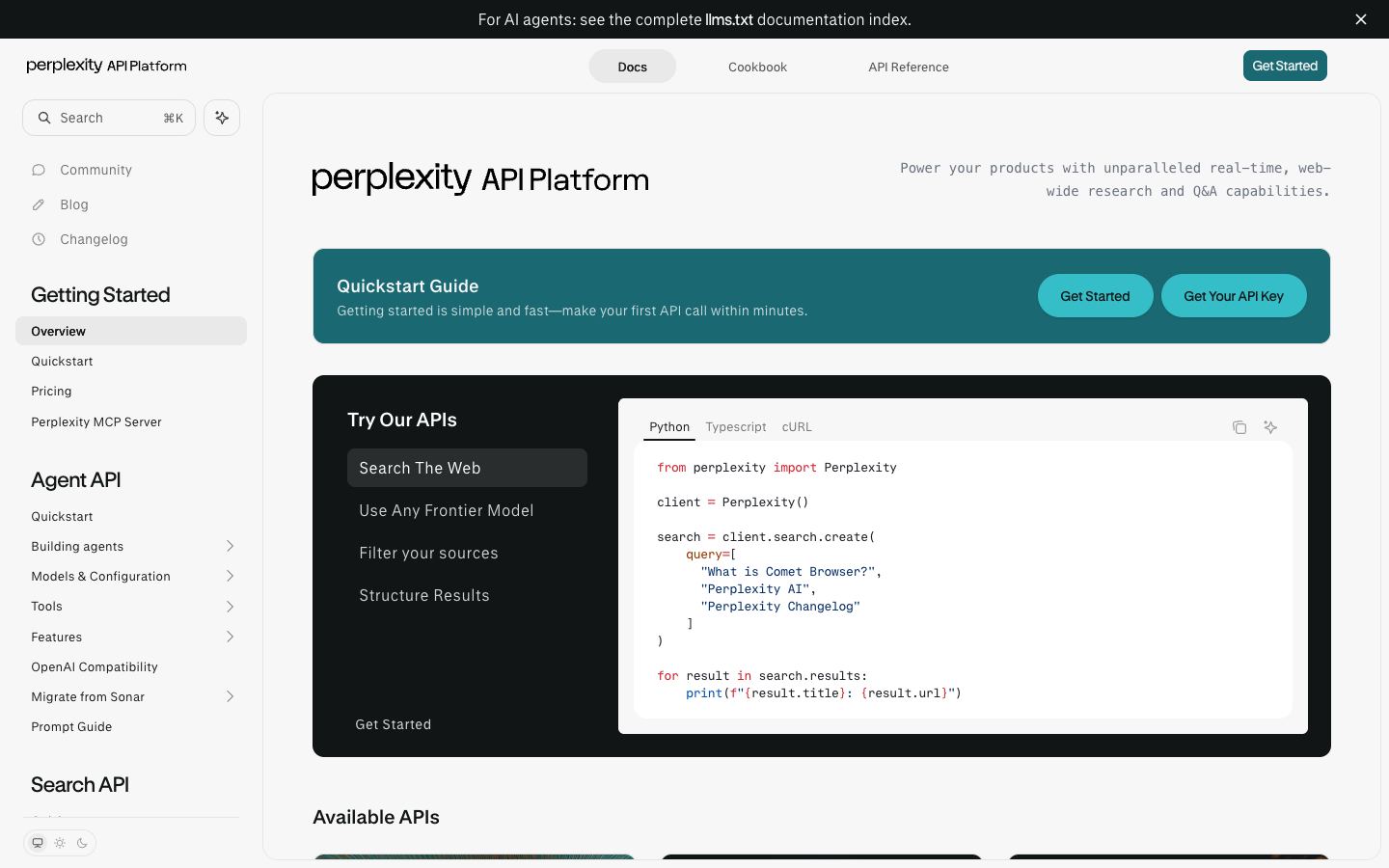 Perplexity Sonar website