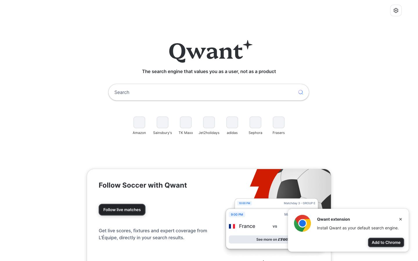 Qwant website