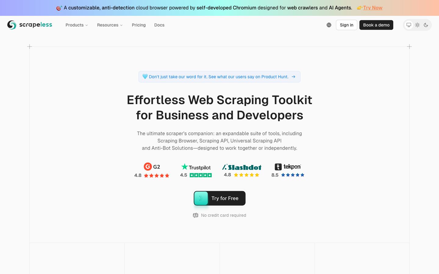 Scrapeless website