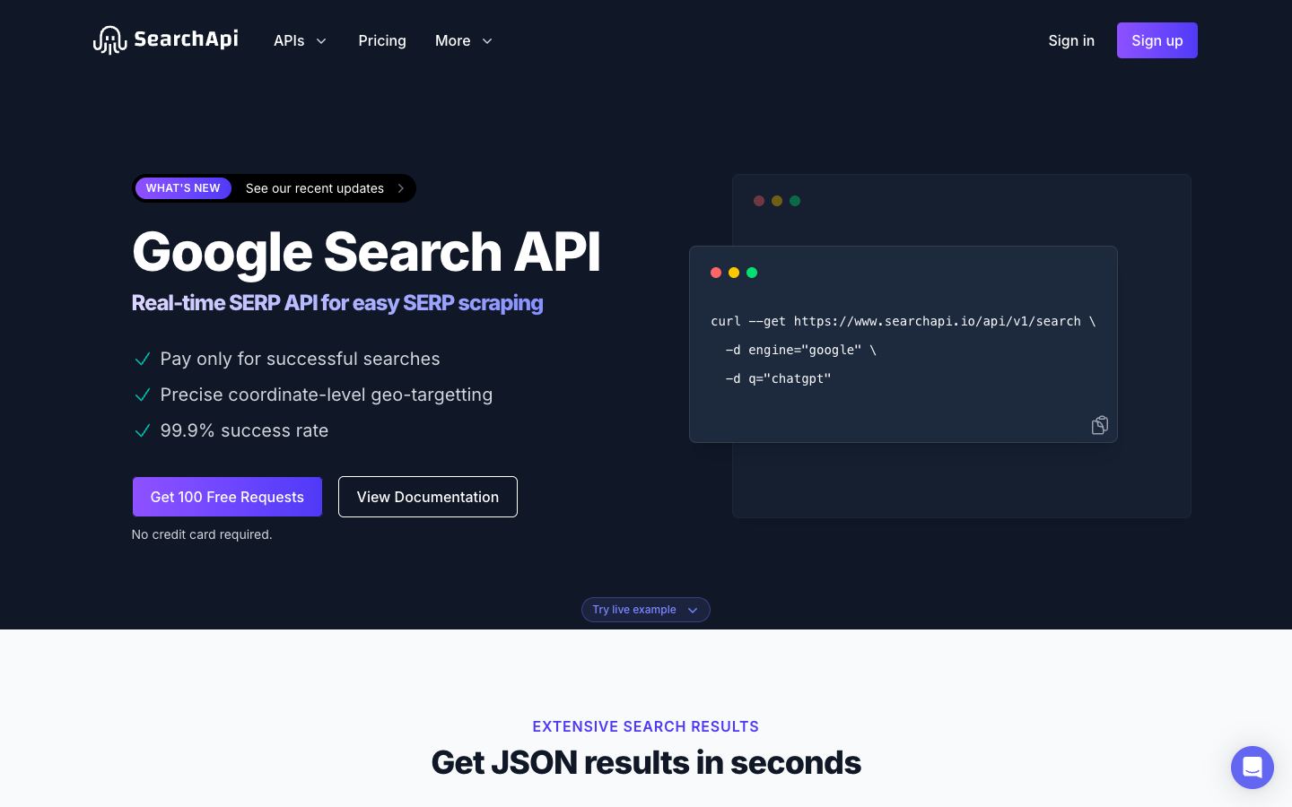 SearchAPI.io website