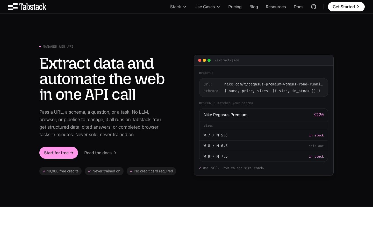 Tabstack website