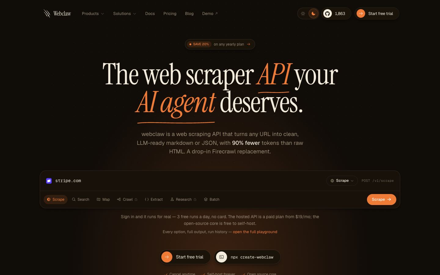 Webclaw website