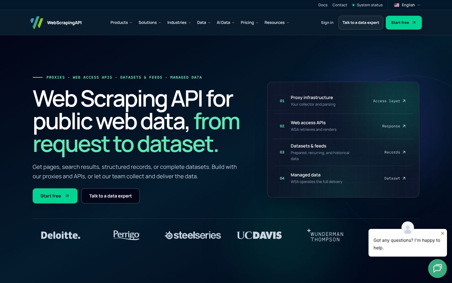 WebScrapingAPI website